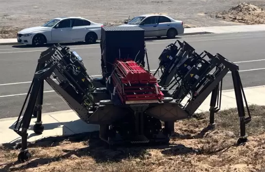 robotic delivery vehicle with Kyntronics’ hybrid linear actuators