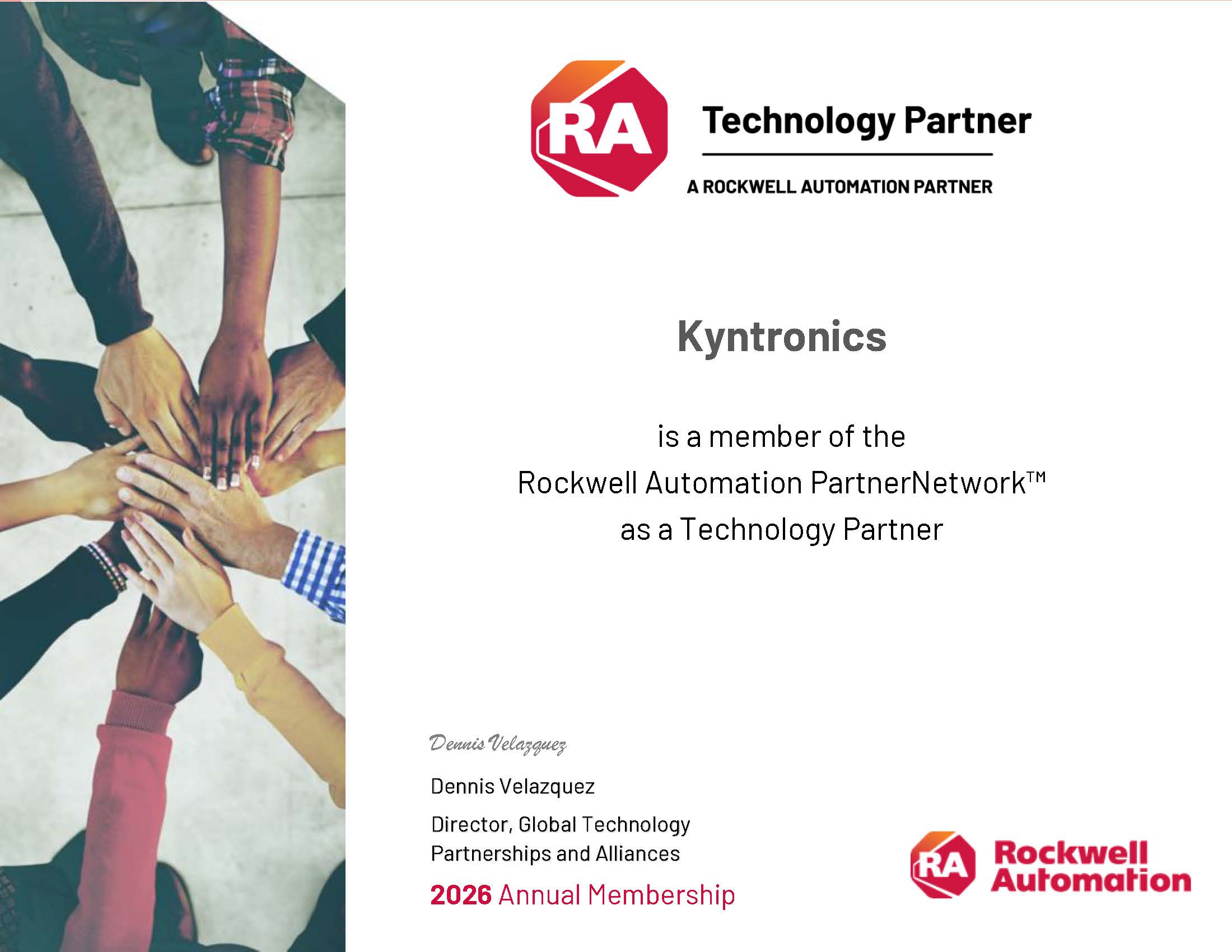 Kyntronics Technology Partner in Rockwell Automation PartnerNetwork