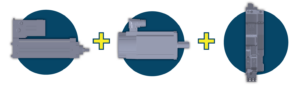 hybrid actuator with servo motor and controls - renderings